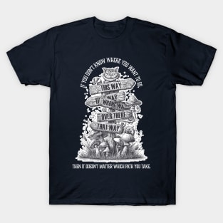 Alice in Wonderland - Lewis Carroll - Mad Hatter, White Rabbit, Cheshire Cat T-Shirt